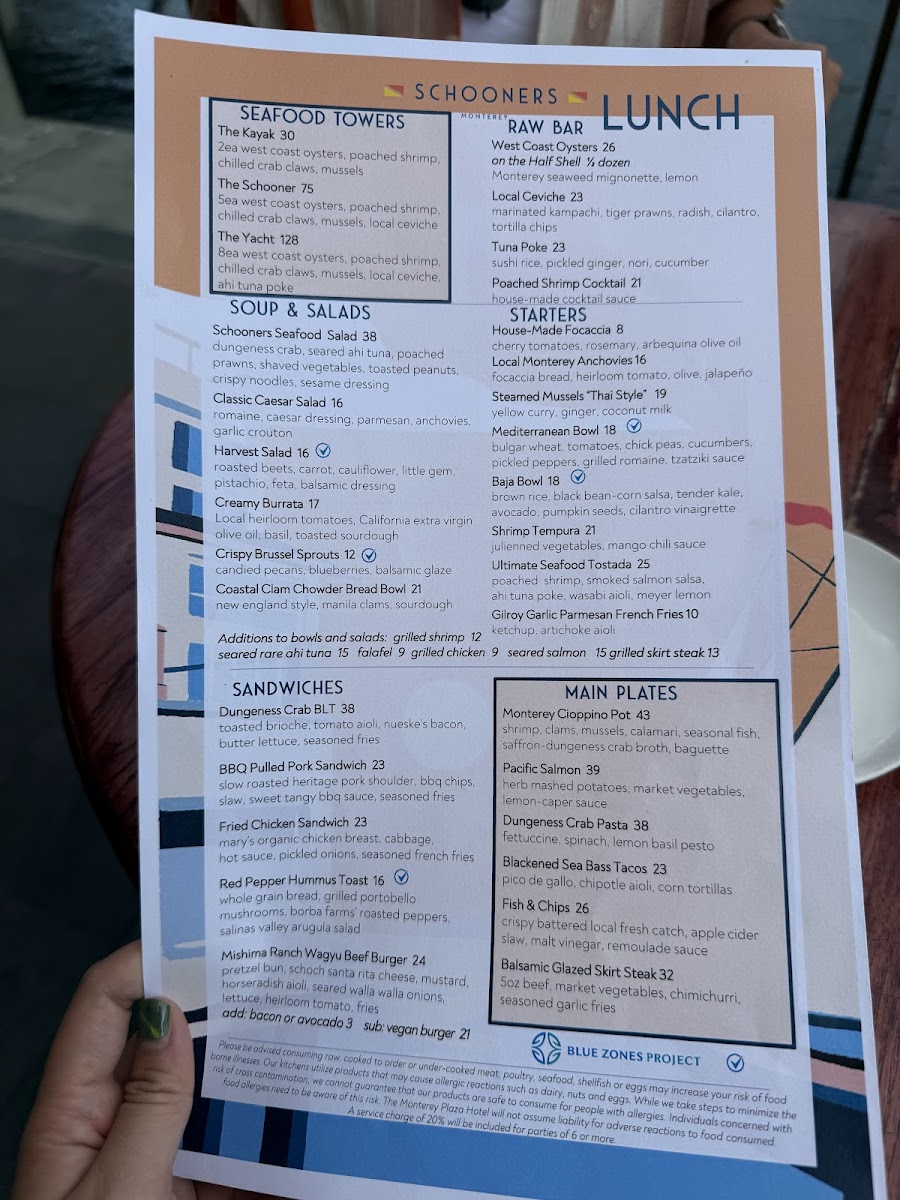 Schooners Monterey Menu - Image 2